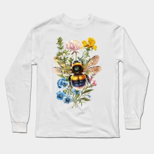 Wildflowers and Bumblebee Long Sleeve T-Shirt
